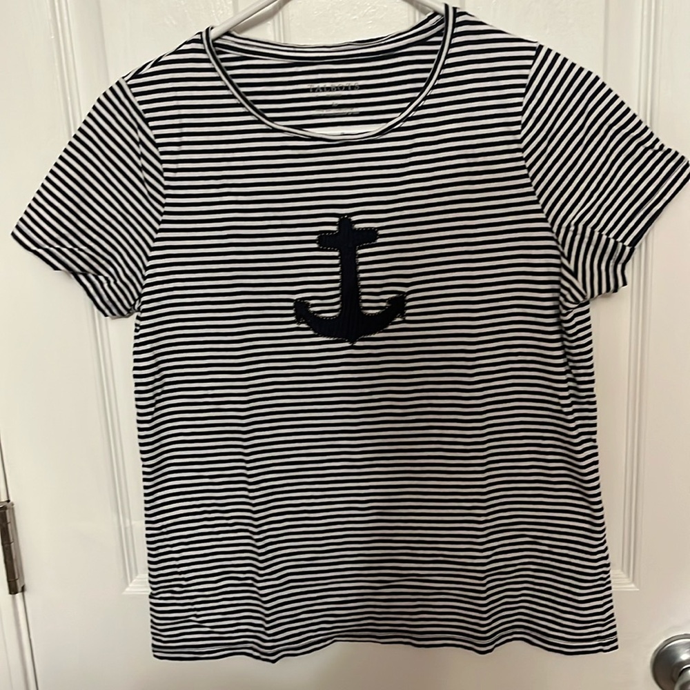 Black and White Striped Top Talbots